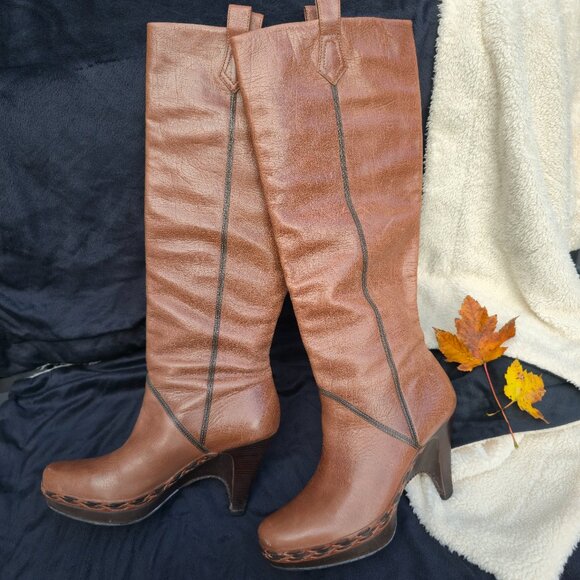 Women's Tall Slip-On Riding Boots Brazilian Leather Knee High by Cole Haan - Picture 4 of 12